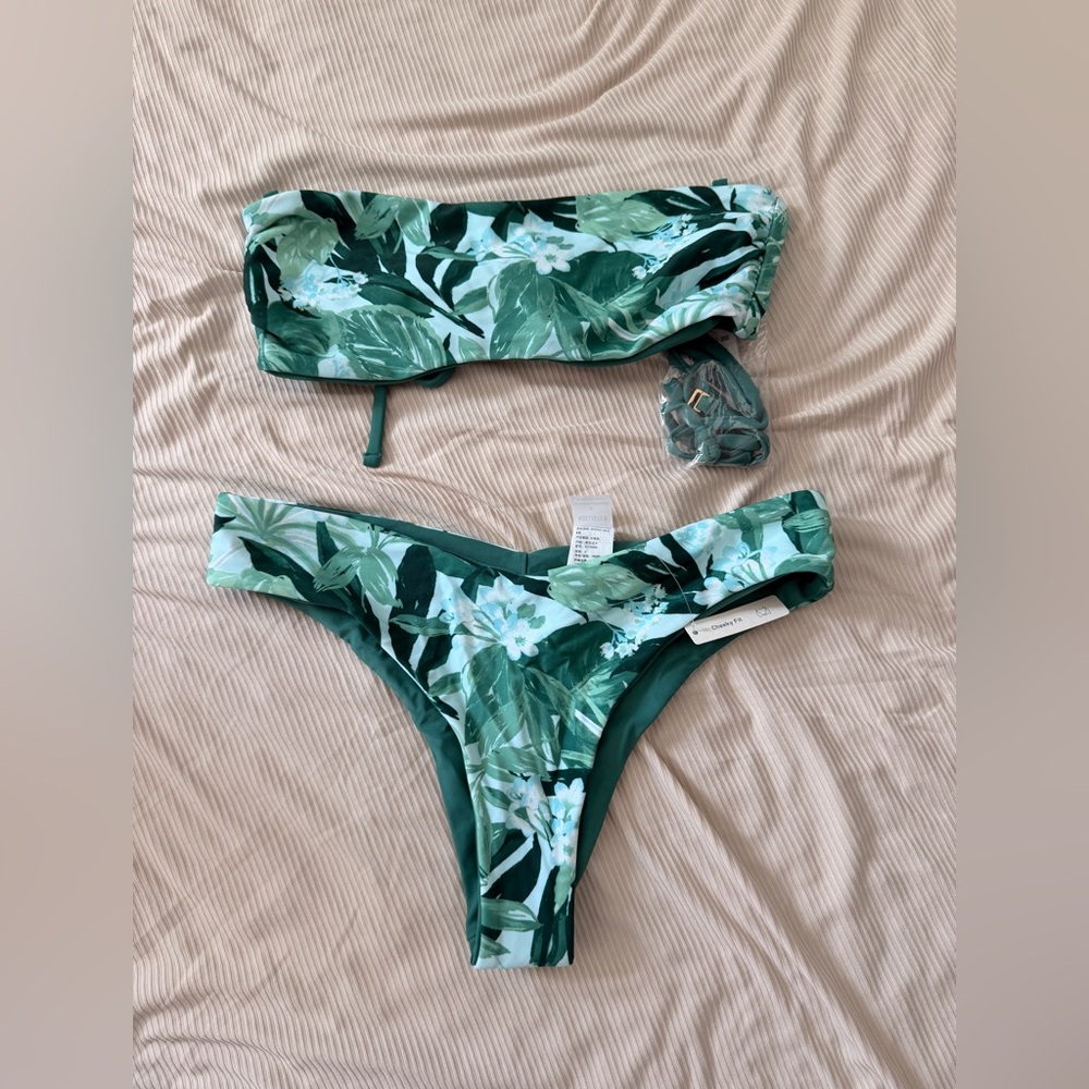 Hollister Floral Green Bikini Set